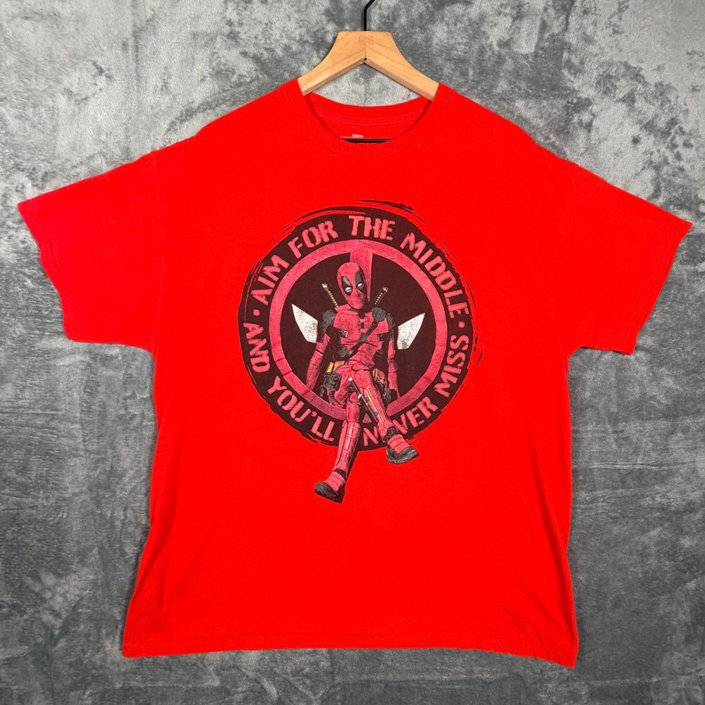 Marvel Deadpool & Wolverine‎ Mens Graphic T-Shirt XL Red Movie Promo Tee